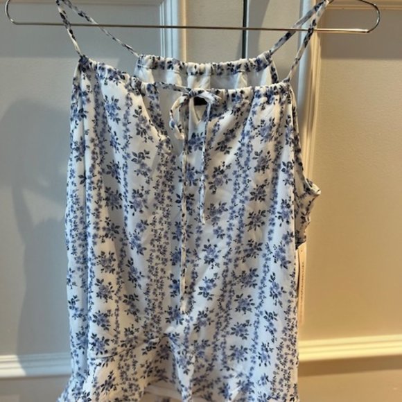 AQUA Floral Print Drawstring Tank - - Picture 1 of 2
